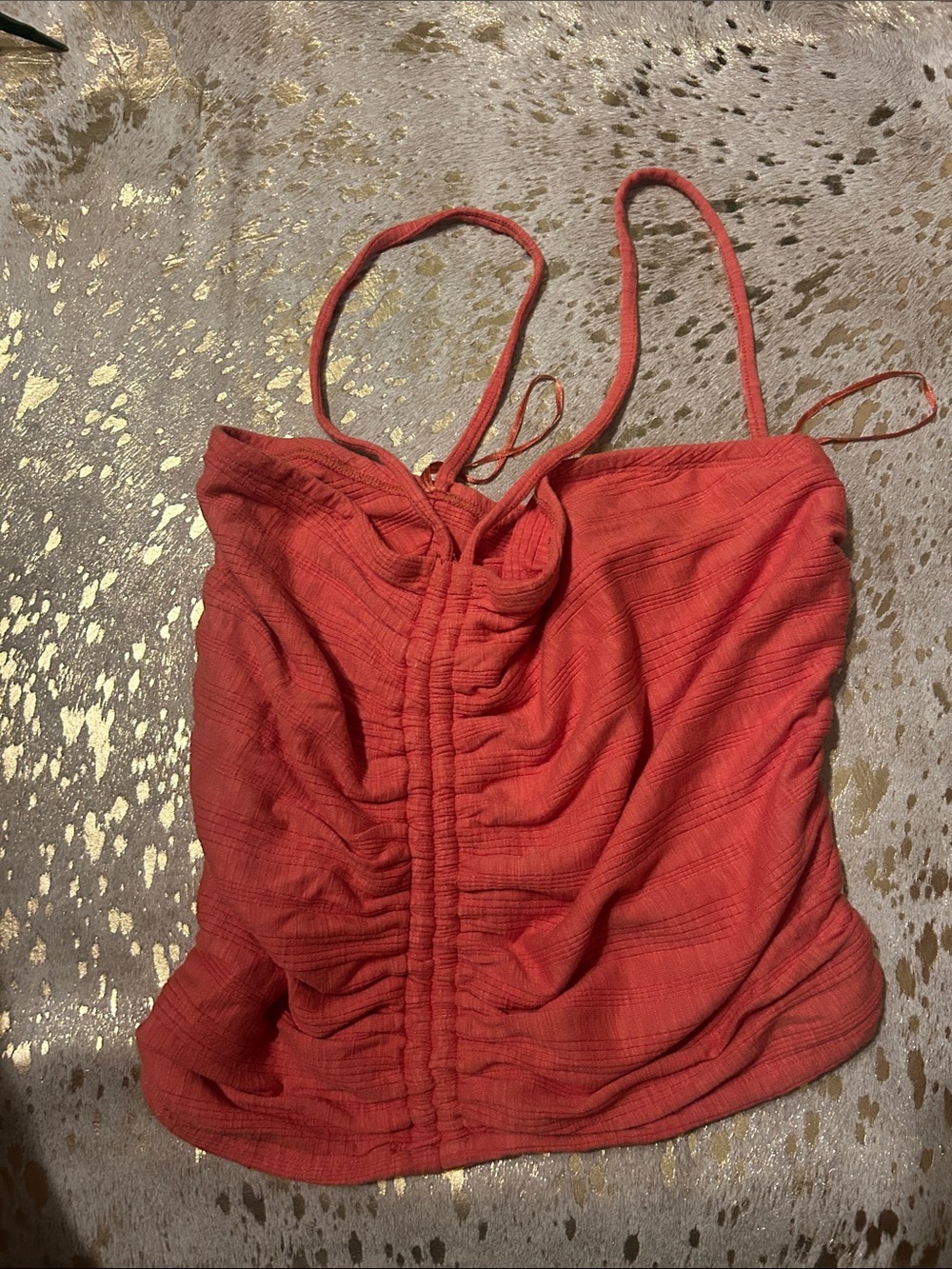 Anthropologie Pilero Ruched
Ribbed Halter Tank